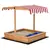 Buy Sand Pit Kids Wooden Sandbox with Cover Children Sandpit Play Station Height Adjustable with Canopy, Bottom Liner, Plastic Basins for Outdoor Aged 3-7 Years