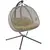Buy Double Hanging Egg Chair 2 Seaters Texteline Swing Hammock Chair with Stand, Cushion and Folding Design, for Indoor and Outdoor, Brown