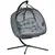 Buy Double Hanging Egg Chair 2 Seaters Texteline Swing Hammock Chair with Stand, Cushion and Folding Design, for Indoor and Outdoor, Grey