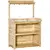 Buy Outsunny Garden Potting Bench Table, Wooden Workstation Bench w/ Galvanized Metal Tabletop, Storage Shelves and Hooks, Natural