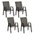 Buy Set of Four Stackable Mesh Seat Chairs - Mixed Brown