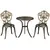 Buy Outsunny 3 Piece Cast Aluminium Garden Bistro Set for 2 with Parasol Hole, Outdoor Coffee Table Set, Two Armless Chairs and Round Coffee Table for Balcony, Patio, Bronze