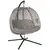 Buy Outdoor Double Hanging Chair with Cushion and Cup Holders, Sand Brown