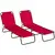 Buy Outsunny Set of Two Folding Sun Loungers - Red