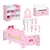 Buy ZONEKIZ 5PCs Kids Bedroom Furniture Set with Bed, Toy Box Bench, Storage Unit, Dressing Table and Stool, Princess Themed, for 3-6 Years Old, Pink