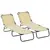 Buy Outsunny 2 Piece Foldable Sun Loungers with 5-Position Adjustable Backrest, Outdoor Portable Recliner Chaise Lounge Chairs with Breathable Mesh Fabric, Beige