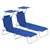 Buy Outsunny 2 Pieces Outdoor Foldable Sun Lounger, 4 Level Adjustable Backrest Reclining Sun Lounger Chair with Angle Adjust Sun Shade Awning for Beach, Garden, Patio, Blue