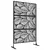 Buy Metal Decorative Privacy Screen Outdoor Divider, Black Leaf