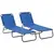 Buy Outsunny 2 Piece Foldable Sun Loungers with 5-Position Adjustable Backrest, Outdoor Portable Recliner Chaise Lounge Chairs with Breathable Mesh Fabric, Blue