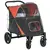 Buy One-Click Foldable Pet Travel Stroller with Rain Cover, Cat Dog Pushchair with Universal Front Wheels, Shock Absorber, Storage Bags, Mesh Window, Safety Leash for Large and Medium Dogs (Red)