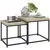 Buy Coffee Table Set of 2, Nest of Tables with 3.5cm Thick Tabletop, Oak