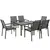 Buy Seven-Piece Metal Dining Set, with Glass-Top Table - Grey