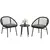 Buy Outsunny Three-Piece Rattan Bistro Set - Black