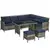 Buy 7-Seater Patio wicker Sofa Set Rattan Chair Furniture w/ Glass & Cushioned, Dark Blue