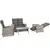 Buy 4 Piece Rattan Garden Furniture Set Outdoor Sofa Sectional Set with Glass Top Table for Poolside, Light Grey