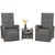 Buy Outsunny 2 Seater Patio Rattan No Installation Chaise Lounge Sofa Set with Premium Fabric Cushion, Grey and Brown