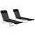 Buy Outsunny Set of Two Steel Frame Sun Loungers, with Reclining Backs - Black