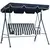 Buy Outsunny 3 Seater Garden Swing Chair, Outdoor Swing Chair with Adjustable Canopy, Mental Frame & Cushions, Blue