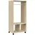 Buy Open Wardrobe on Wheels, Bedroom Wardrobe with Clothes Hanging Rail, 2 Storage Shelves, Mobile Garment Rack for Cloakroom, Hallway, Natural