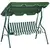 Buy 3 Seater Garden Swing Seat Chair Outdoor Bench with Adjustable Canopy and Metal Frame, Green Stripes