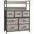 Buy Rustic Chest of Seven Fabric Drawers - Grey Wood Effect