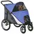 Buy Foldable Pet Stroller, with Washable Cushion, Storage Bags, Safety Leash, for Medium, Large Dogs, Cats - Blue