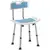Buy Shower Stool with Backrest, Height Adjustable Shower Chair with Anti-slip Foot Pads, Shower Head Holder, Light Blue