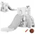 Buy 5 in 1 Toddler Slide with Basketball Hoop, Climber, Telescope, Storage Basket, for Ages 1-3 Years, Grey