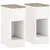 Buy Set of Two Modern Storage Bedside Tables - Cream White