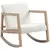 Buy Rocking Chair, Upholstered Sofa Armchair with Cushion and Wood Base for Living Room and Bedroom, Cream White