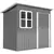 Buy Outsunny 7 x 4ft Eco-friendly Galvanised Steel Garden Shed, with Lock and Gloves, 40kg/㎡ Snow Capacity - Grey