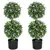 Buy Set of 2 Decorative Artificial Plants Ball Trees with Lavender Flowers in Pot Fake Plants for Home Indoor Outdoor Decor, 70cm, Blue
