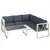 Buy Outsunny Four-Piece L Shaped Garden Furniture Set with 5-Level Adjustable Lounger - Grey