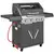 Buy 4+1 Burner Gas BBQ Grill with Clear View Lid, Portable Gas Barbecue Grill with Built-in Thermometer, Side Table, Cabinet, Wheels, Grease Tray for Garden Party Outdoor Cooking, Black