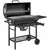 Buy Charcoal BBQ Grill with Foldable Front Side Shelf, Portable Barbecue Smoker with Warming Rack, Bottom Shelf, Lid, Temperature Gauge, Wheels for Outdoor Cooking Garden Party, Black