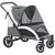 Buy PawHut Foldable Pet Stroller for Large Dogs with 4 Big Wheels, Shock-Absorbing Frame, Safety Leashes, Brakes, Dark Grey