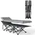 Buy 68cm Wide Folding Bed, Camping Cot for Adults with Mattress, Carry Bag, Storage Pocket, Max Load 150kg, Light Grey