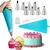 Buy Silicone Piping Bags, 8 pcs Stainless Steel Nozzles Set with Coupler, 30cmx17cm-1 Reusable Icing Piping Bag with Cleaning Brush for Decorating Cakes, Pastries & Cupcakes (Pack of 11)