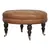 Buy Brown Buffalo Leather Round Ottoman with Castor Legs