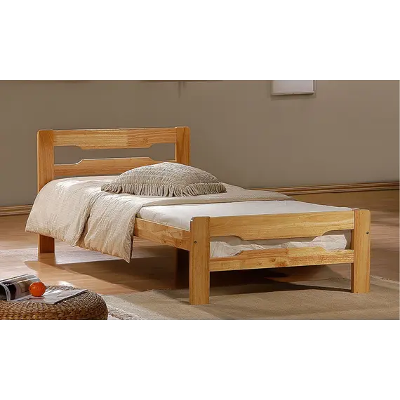 Buy Amelia Solid Wood Single Bed White, Colour: White, Mattresses: Without Mattresses
