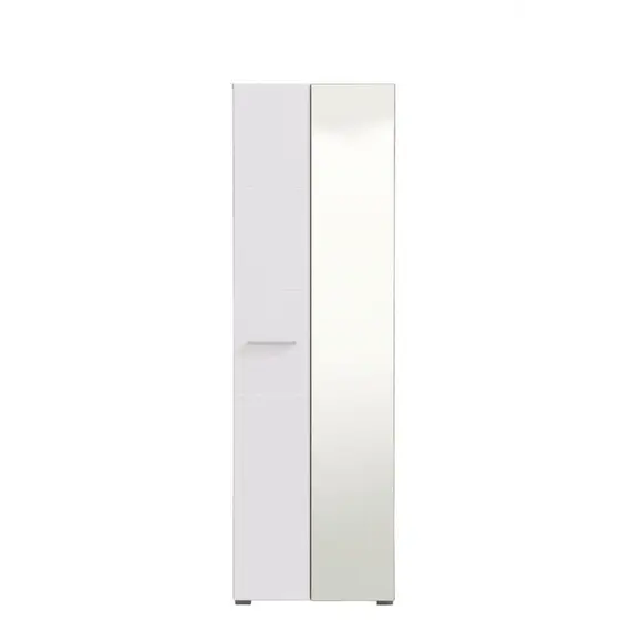 Buy Myra White Mirrored Narrow Wardrobe - 3050 , 3 image