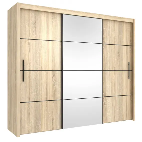 Buy Inova Sliding Door Wardrobe 250cm, Colour: Oak, 4 image