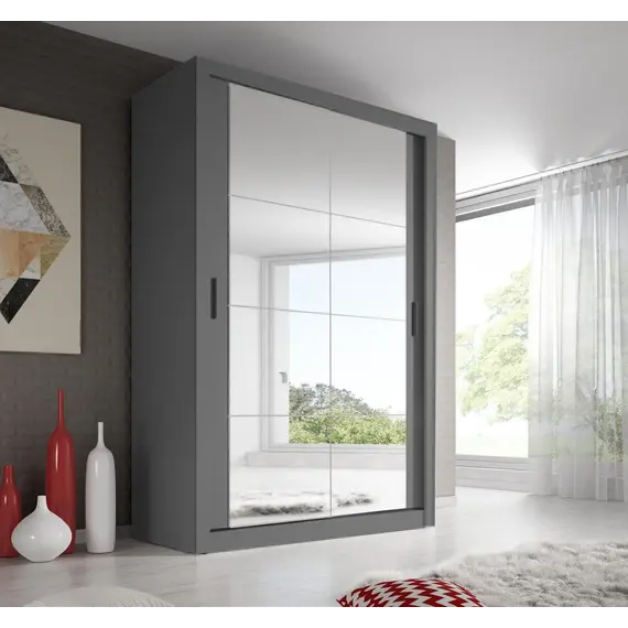 Buy Arti 19 - 2 Sliding Door Wardrobe 120cm, Colour: Grey Matt, 3 image