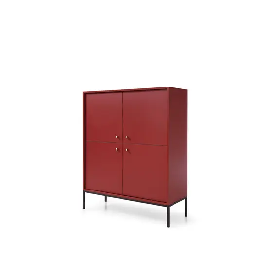 Buy Mono Highboard Cabinet, Colour: Red, 2 image