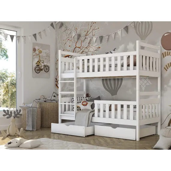 Buy Monika Wooden Bunk Bed with Storage, Colour: White Matt, Mattresses: Foam/Bonnell Mattresses, 2 image