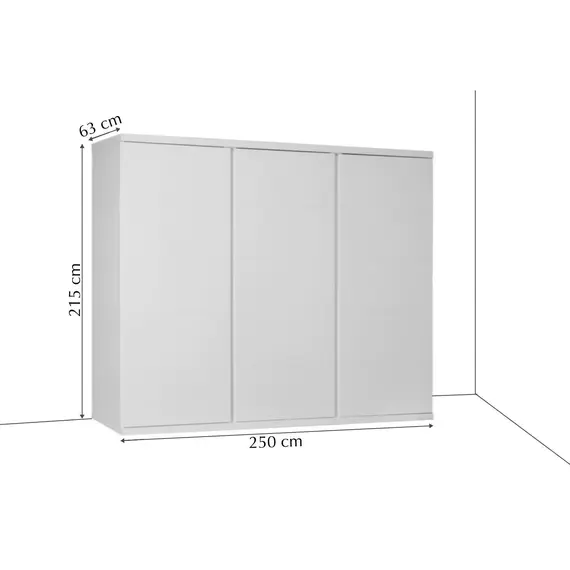 Buy Arti 1 - 3 Sliding Door Wardrobe 250cm, Colour: Black Matt, 5 image