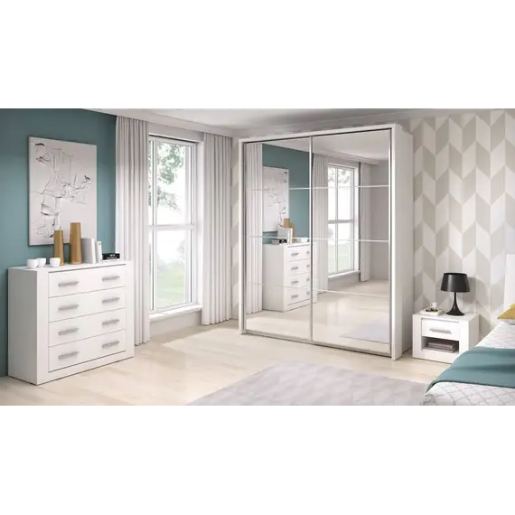 Buy Arti 17 - 2 Sliding Door Wardrobe 180cm, Colour: White Matt, 4 image