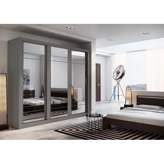 Buy Arti 2 - 3 Sliding Door Wardrobe 250cm, Colour: Grey Matt, 8 image