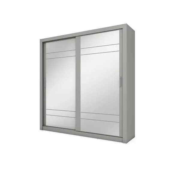 Buy Arti 8 - 2 Sliding Door Wardrobe 203cm, Colour: Grey Matt, 8 image