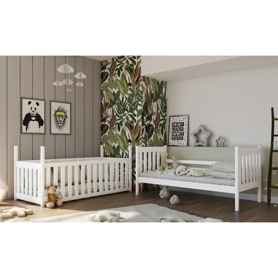 Buy Cris Wooden Bunk Bed with Cot Bed, Colour: White Matt, Mattresses: Foam/Bonnell Mattresses, 6 image